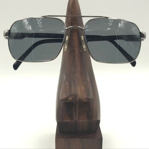 VINTAGE SAFILO ELASTA AVIATOR BLACK SUNGLASSES